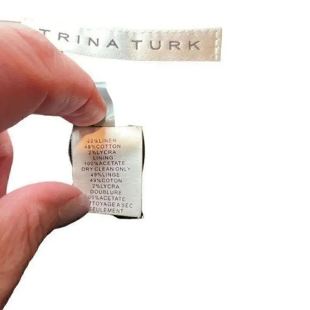 Trina Turk Linen Cotton Blend Cuffed Linen Shorts w/Belt  2 Black - Picture 11 of 12